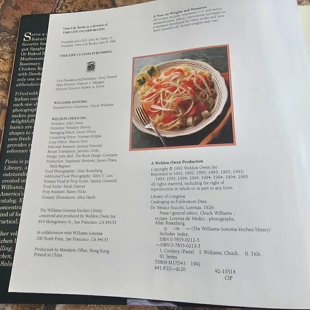 Williams-Sonoma Kitchen Library Pasta Cookbook, Small Hardcover
